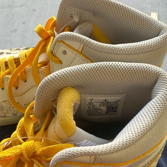 Nike Air Jordan union LA x bephies beauty supply High-Top Sneakers yellow white - Picture 12 of 15